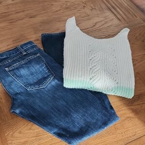 Current/Elliott Blue Straight Leg Jeans